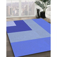 Patterned Sky Blue Rug, pat3842blu