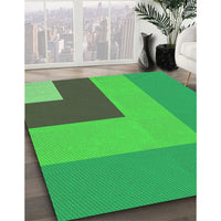 Patterned Neon Green Rug, pat3842grn