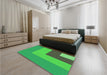 Patterned Neon Green Rug in a Bedroom, pat3842grn