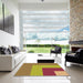 Square Patterned Yellow Rug in a Living Room, pat3842org