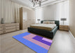 Patterned Purple Mimosa Purple Rug in a Bedroom, pat3842pur