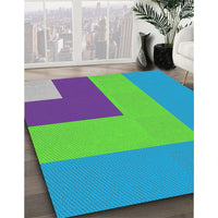 Patterned Blue Novelty Rug, pat3842