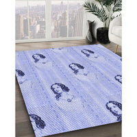 Patterned Blue Rug, pat3843blu