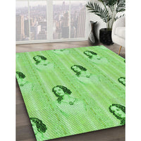 Patterned Emerald Green Rug, pat3843grn