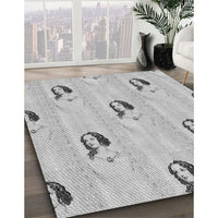 Patterned Gunmetal Gray Rug, pat3843gry