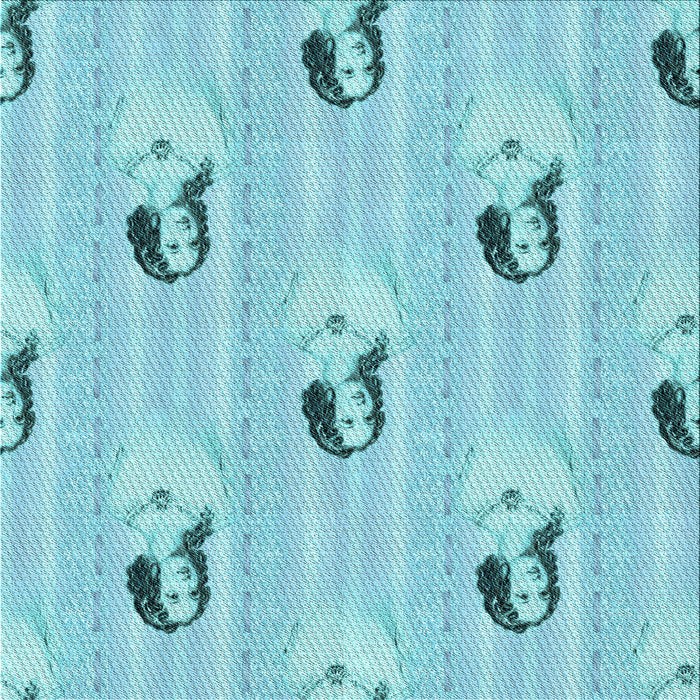 Round Patterned Blue Rug, pat3843lblu