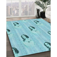 Patterned Blue Rug, pat3843lblu