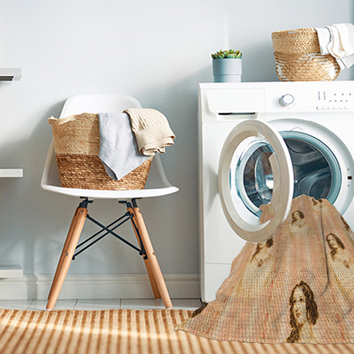 Machine Washable Transitional Orange Rug in a Washing Machine, wshpat3843org