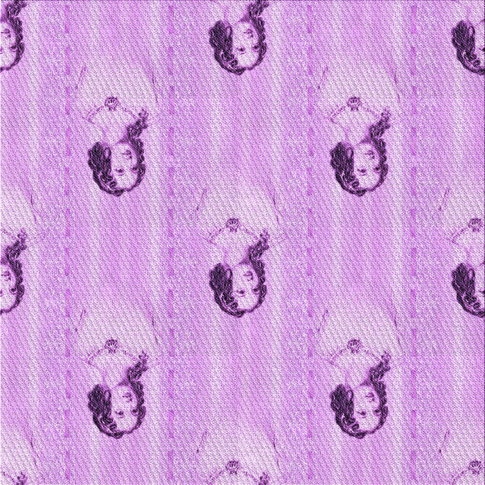 Round Patterned Purple Rug, pat3843pur