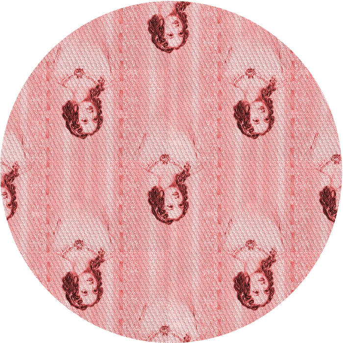 Square Patterned Baby Pink Rug, pat3843rd