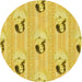 Square Patterned Yellow Rug, pat3843yw