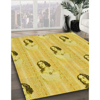 Patterned Yellow Rug, pat3843yw