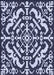 Machine Washable Transitional Night Blue Rug, wshpat3844blu