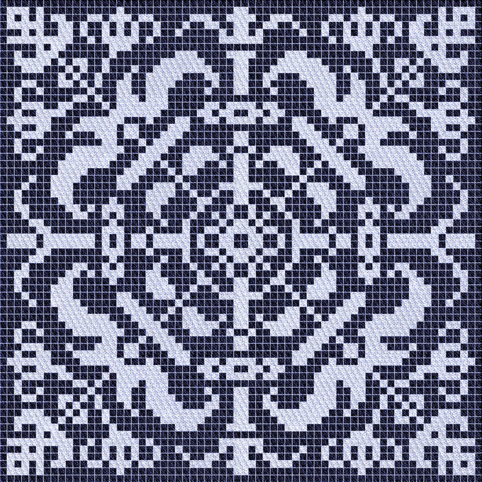 Round Patterned Night Blue Rug, pat3844blu