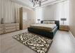 Patterned Midnight Gray Rug in a Bedroom, pat3844brn