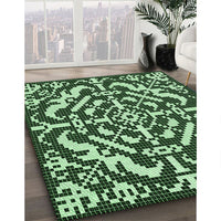 Patterned Pastel Green Rug, pat3844grn