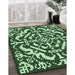 Patterned Pastel Green Rug in Family Room, pat3844grn