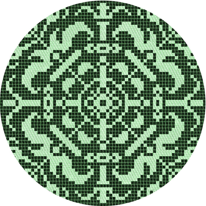 Square Patterned Pastel Green Rug, pat3844grn