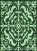 Machine Washable Transitional Pastel Green Rug, wshpat3844grn