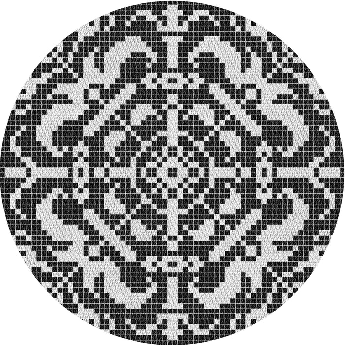 Square Machine Washable Transitional Charcoal Black Rug in a Living Room, wshpat3844gry