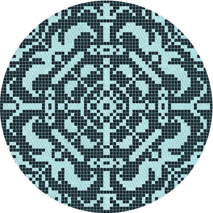 Square Patterned Blue Rug, pat3844lblu