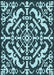 Machine Washable Transitional Blue Rug, wshpat3844lblu