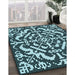 Machine Washable Transitional Blue Rug in a Family Room, wshpat3844lblu