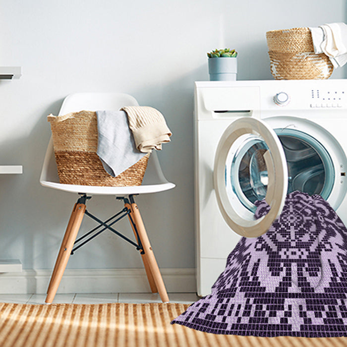 Machine Washable Transitional Dark Purple Rug in a Washing Machine, wshpat3844pur