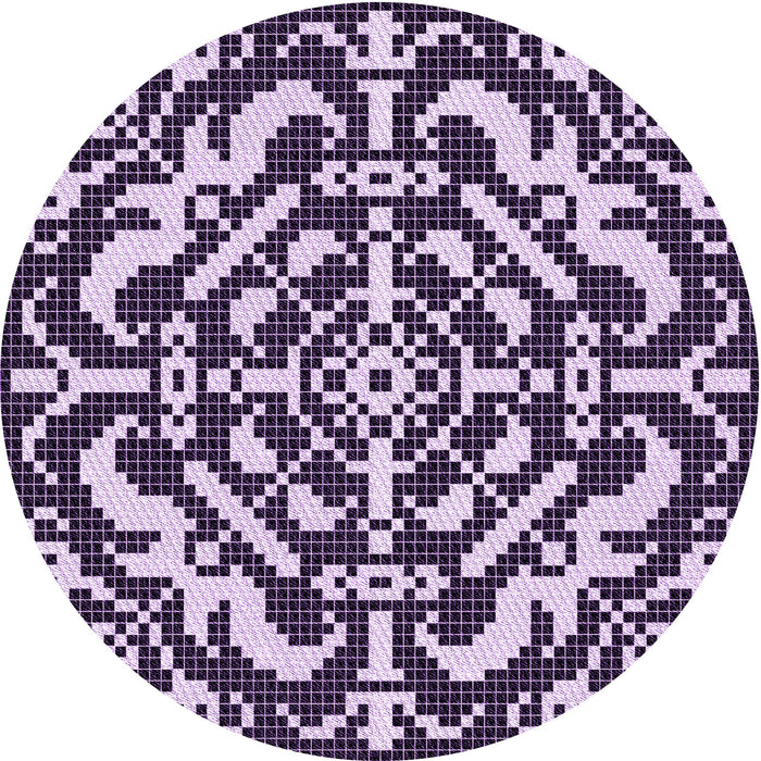 Square Machine Washable Transitional Dark Purple Rug in a Living Room, wshpat3844pur