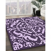 Patterned Dark Purple Rug, pat3844pur