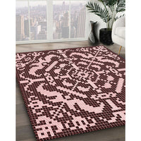 Patterned Pink Rug, pat3844rd