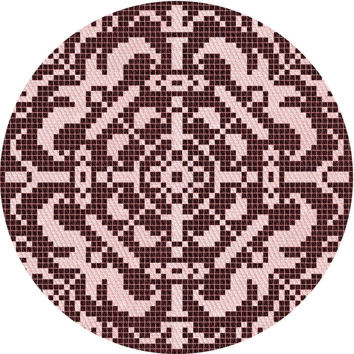 Square Machine Washable Transitional Pink Rug in a Living Room, wshpat3844rd