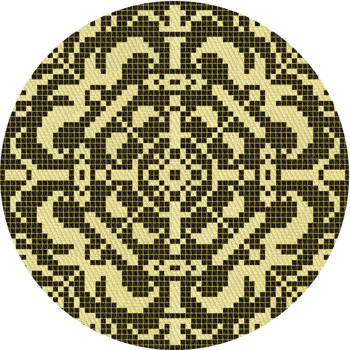 Square Patterned Midnight Gray Rug, pat3844yw