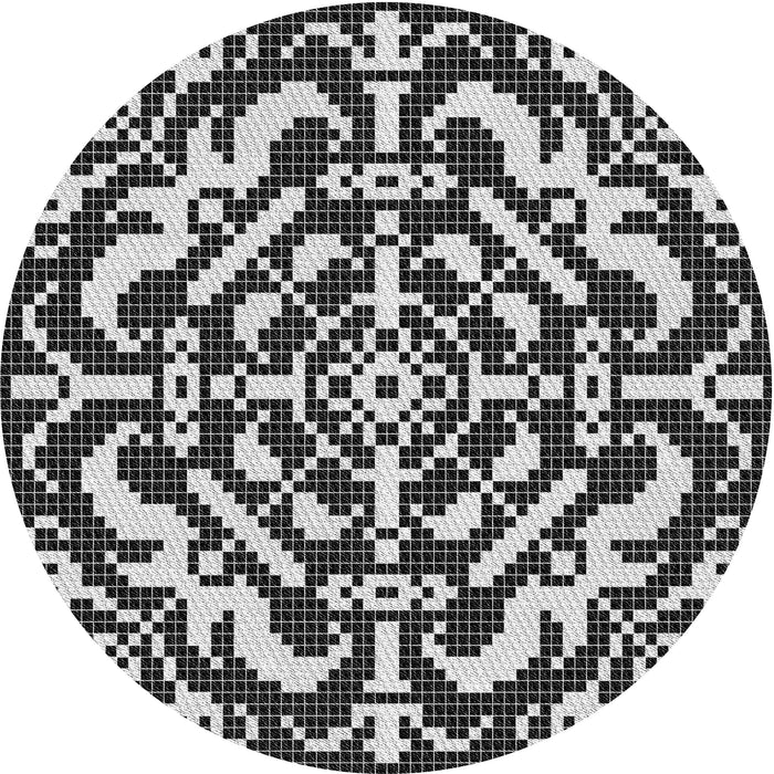 Sideview of Patterned Gray Novelty Rug, pat3844