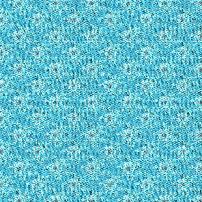 Round Patterned Bright Cyan Blue Rug, pat3846lblu