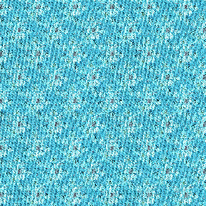 Machine Washable Transitional Bright Cyan Blue Rug, wshpat3846lblu