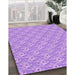 Patterned Pastel Purple Pink Rug in Family Room, pat3846pur