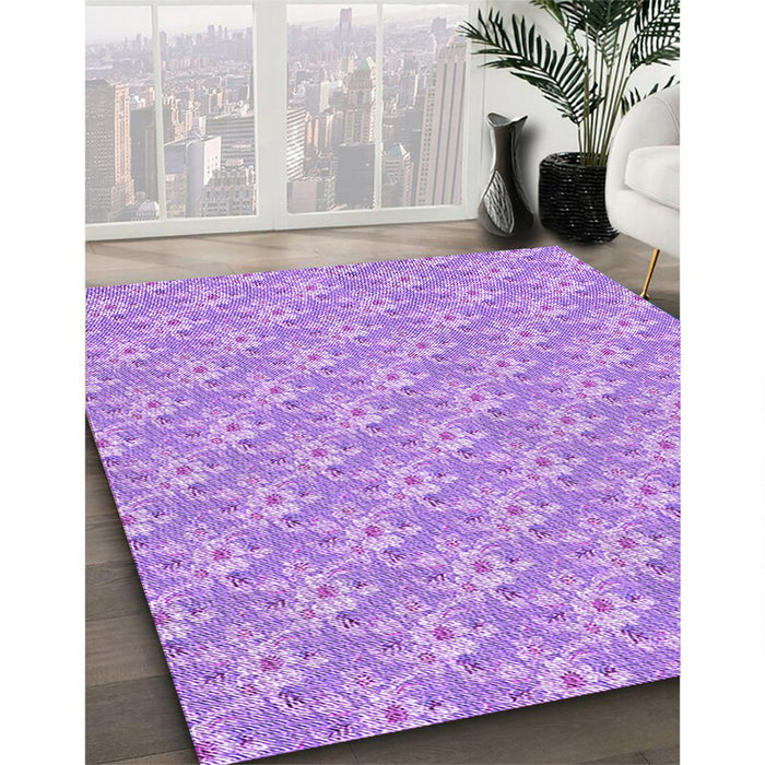 Machine Washable Transitional Pastel Purple Pink Rug in a Family Room, wshpat3846pur