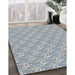 Machine Washable Transitional Gulf Blue Rug in a Family Room, wshpat3846