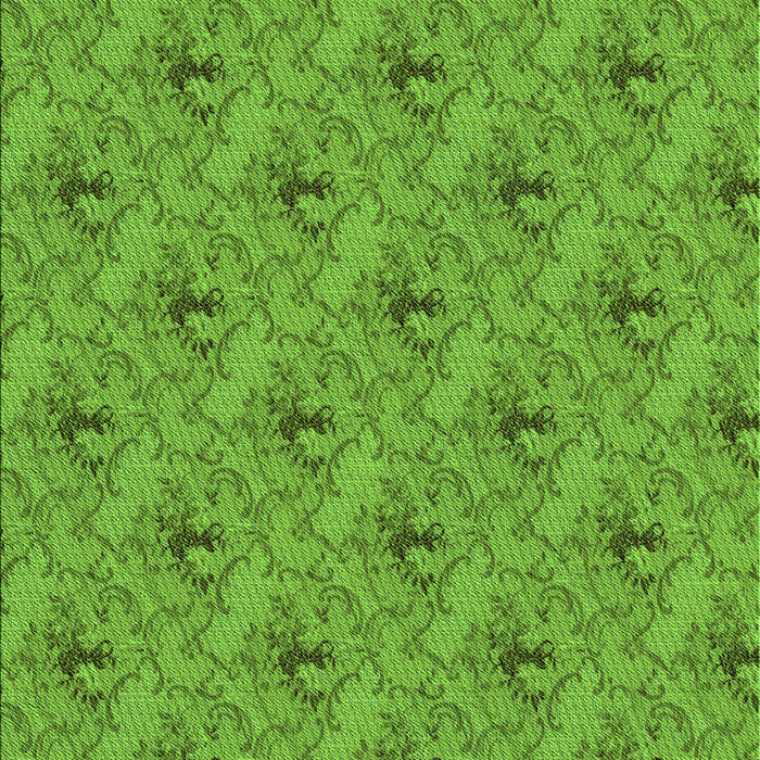 Machine Washable Transitional Dark Lime Green Rug, wshpat3847grn