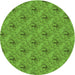 Square Patterned Dark Lime Green Rug, pat3847grn