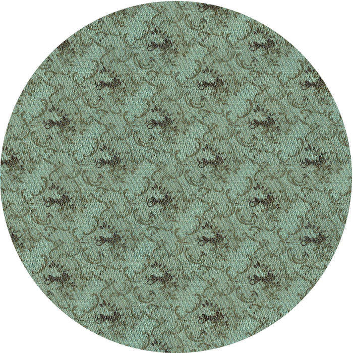 Square Machine Washable Transitional Dark Sea Green Rug in a Living Room, wshpat3847lblu