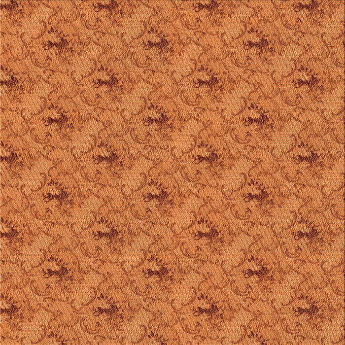 Round Patterned Neon Orange Rug, pat3847org