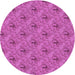 Square Machine Washable Transitional Bright Neon Pink Purple Rug in a Living Room, wshpat3847pur