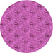 Square Patterned Bright Neon Pink Purple Rug, pat3847pur
