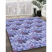 Machine Washable Transitional Slate Blue Rug in a Family Room, wshpat3848blu