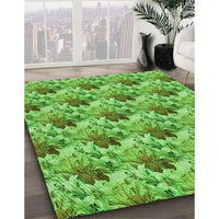 Patterned Emerald Green Rug, pat3848grn