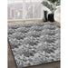 Patterned Cloud Gray Rug in Family Room, pat3848gry