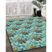 Machine Washable Transitional Hazel Green Rug in a Family Room, wshpat3848lblu