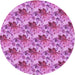 Square Patterned Violet Purple Rug, pat3848pur